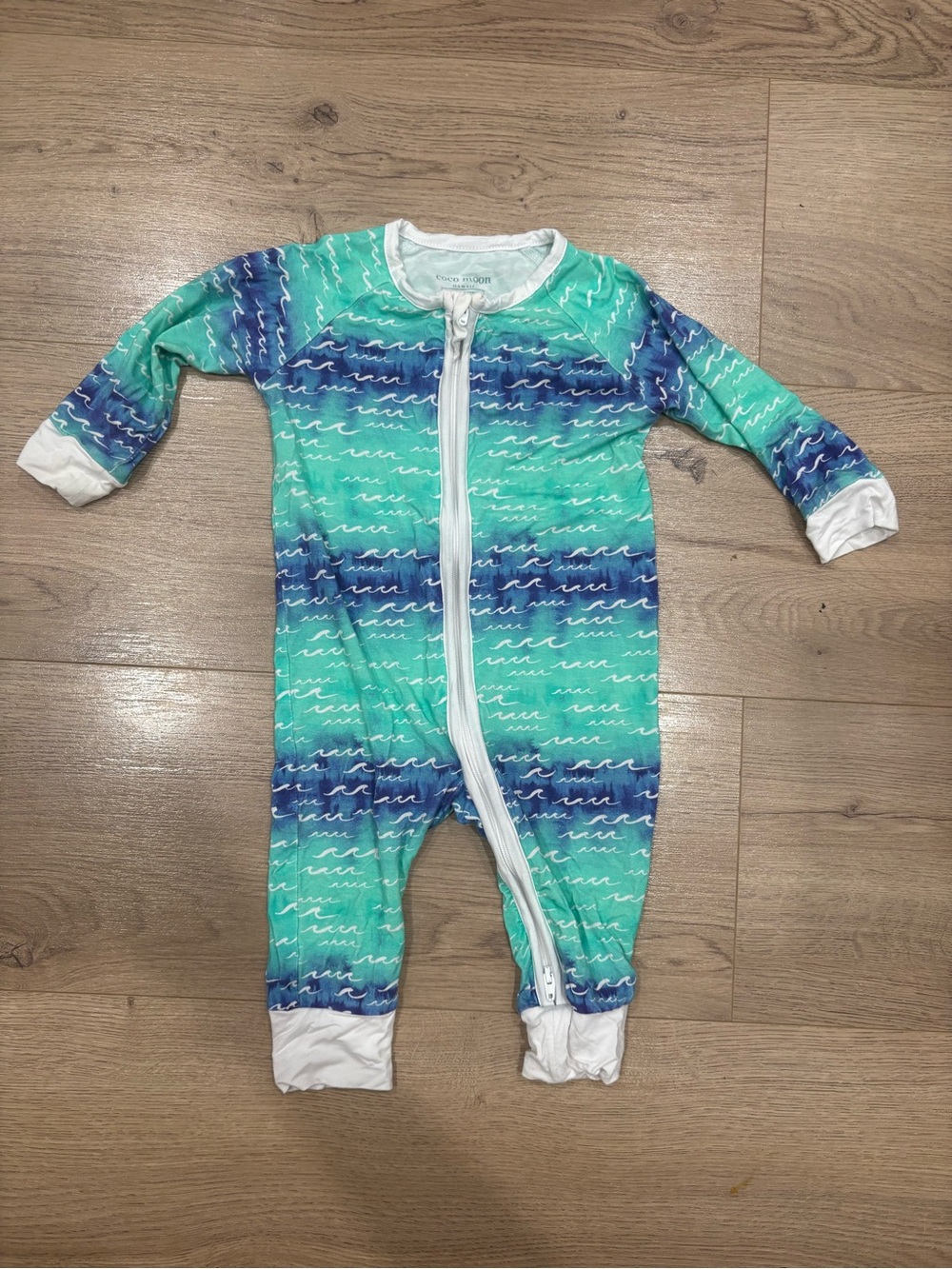 Coco moon Hawaii surf double zipper wave onesie